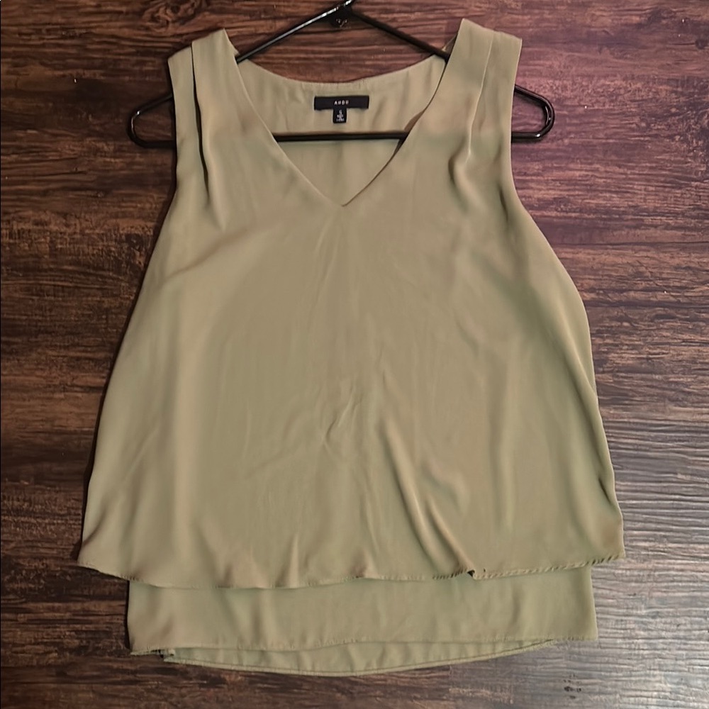 Amazon Tan Asymmetrical Relaxed Tank Top